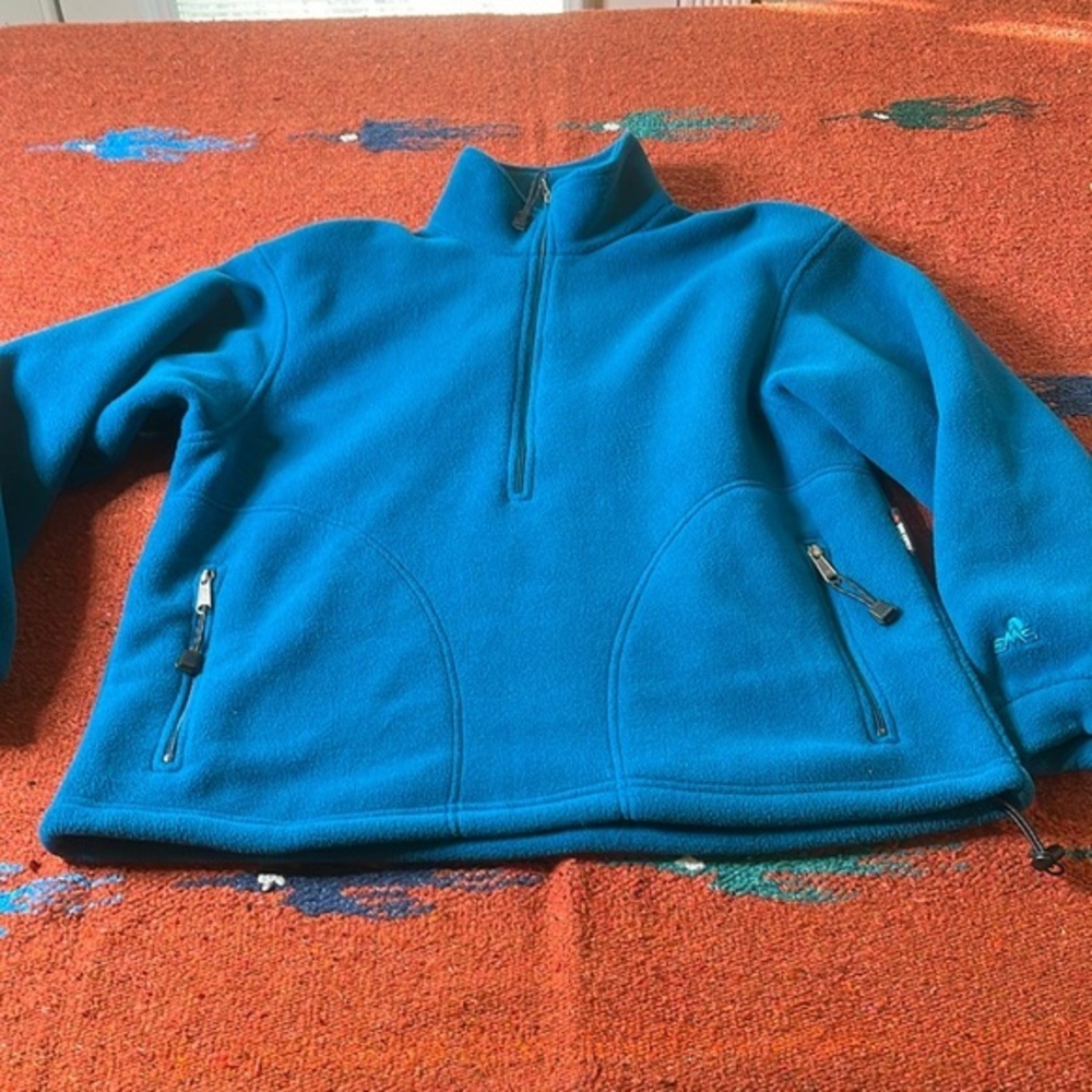 EMS Pullover Teal Blue Womens Size‎ L Polartec Outdoor Hiking Jacket Sweater